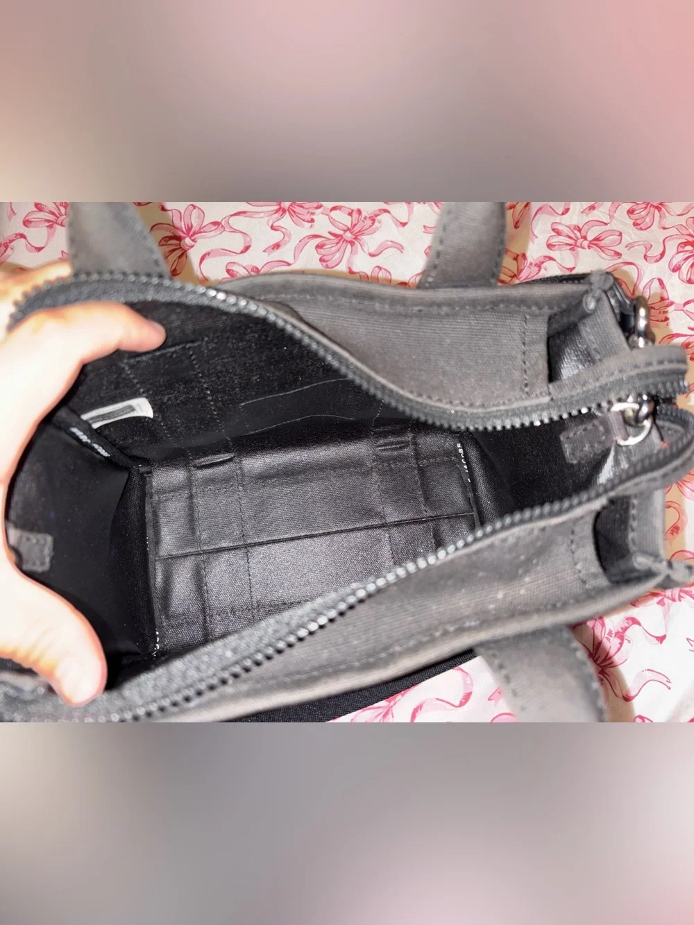 Marc Jacobs Black Canvas Tote with White Logo
